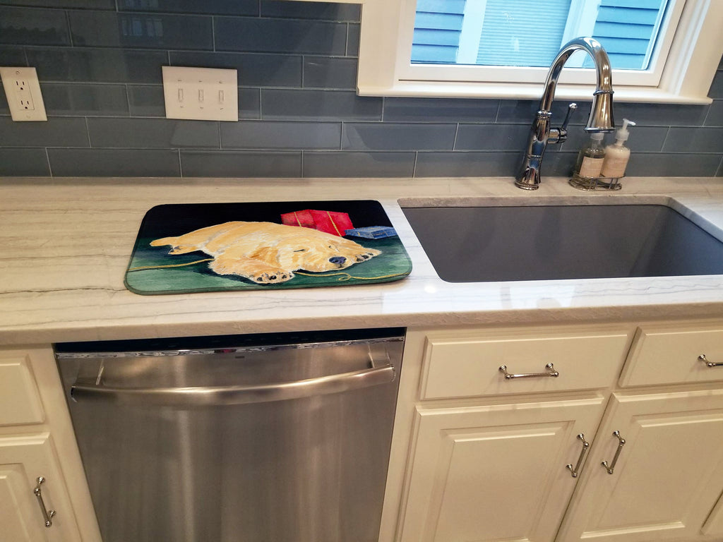 Golden Retriever Dish Drying Mat Absorbent Dish Drying Mat Pad for Kitchen Counter Dish Drainer Mat for Countertop, 14 x 21", Multicolor