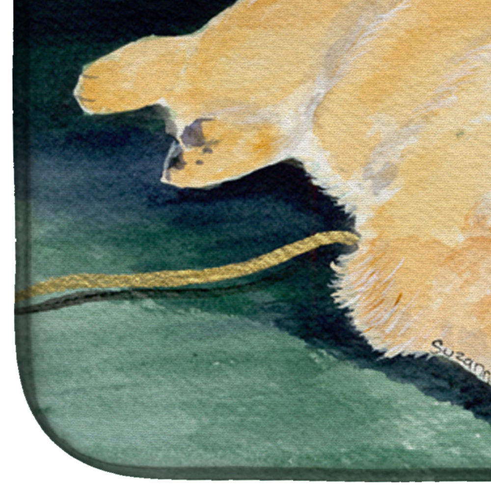 Golden Retriever Dish Drying Mat Absorbent Dish Drying Mat Pad for Kitchen Counter Dish Drainer Mat for Countertop, 14 x 21", Multicolor