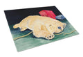 Golden Retriever Cutting Board Tempered Glass Kitchen Cutting Surface, Heat Resistant Chopping, Non-Slip Feet, Food Prep & Serving