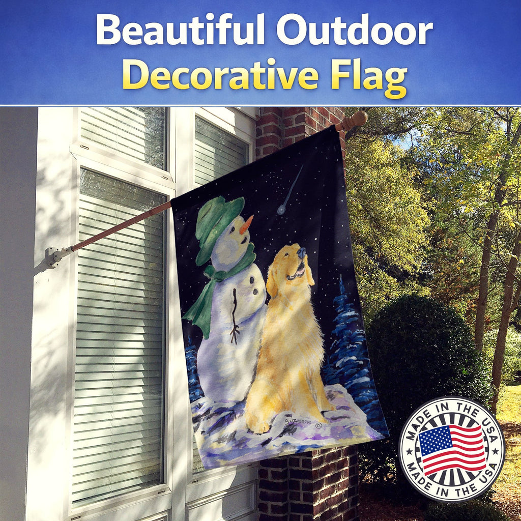 Golden Retriever House Flag 28x40 Porch Sleeve Pole Decorative Outside Yard Banner Artwork Wall Hanging, Polyester