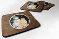 Golden Retriever Foam Coasters Set of 4 Cup Coasters for Indoor Outdoor, Tabletop Protection, Anti Slip, Mouse pad Material