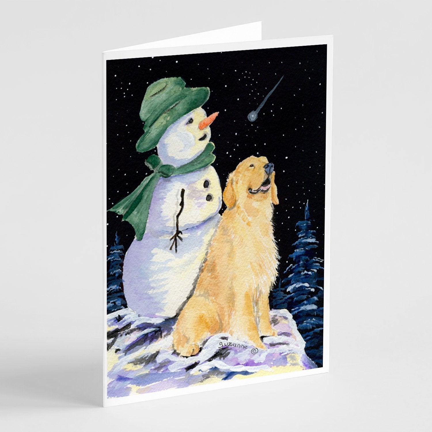 Golden Retriever Greeting Cards Pack of 8 Blank Cards with Envelopes Whimsical A7 Size 5x7