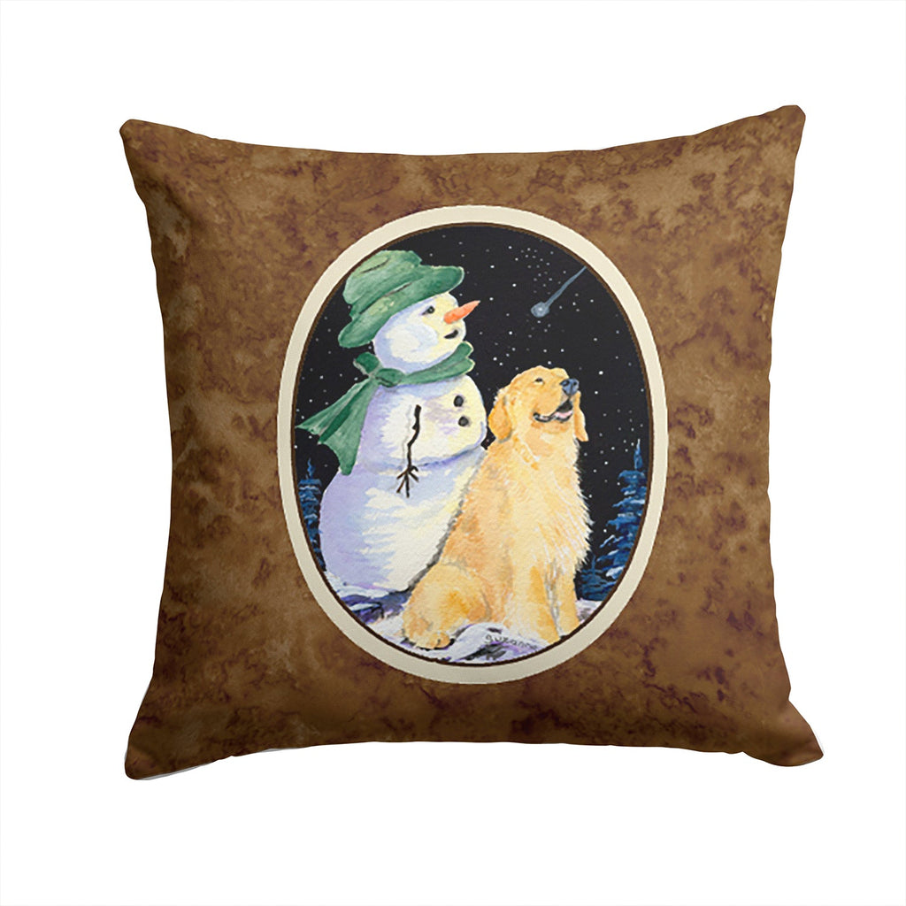 Golden Retriever Decorative Throw Pillow 14x14 Indoor Outdoor Accent Cushion, Fabric Cover with Insert for Sofa, Bed, Porch & Living Room