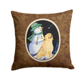Golden Retriever Decorative Throw Pillow 14x14 Indoor Outdoor Accent Cushion, Fabric Cover with Insert for Sofa, Bed, Porch & Living Room