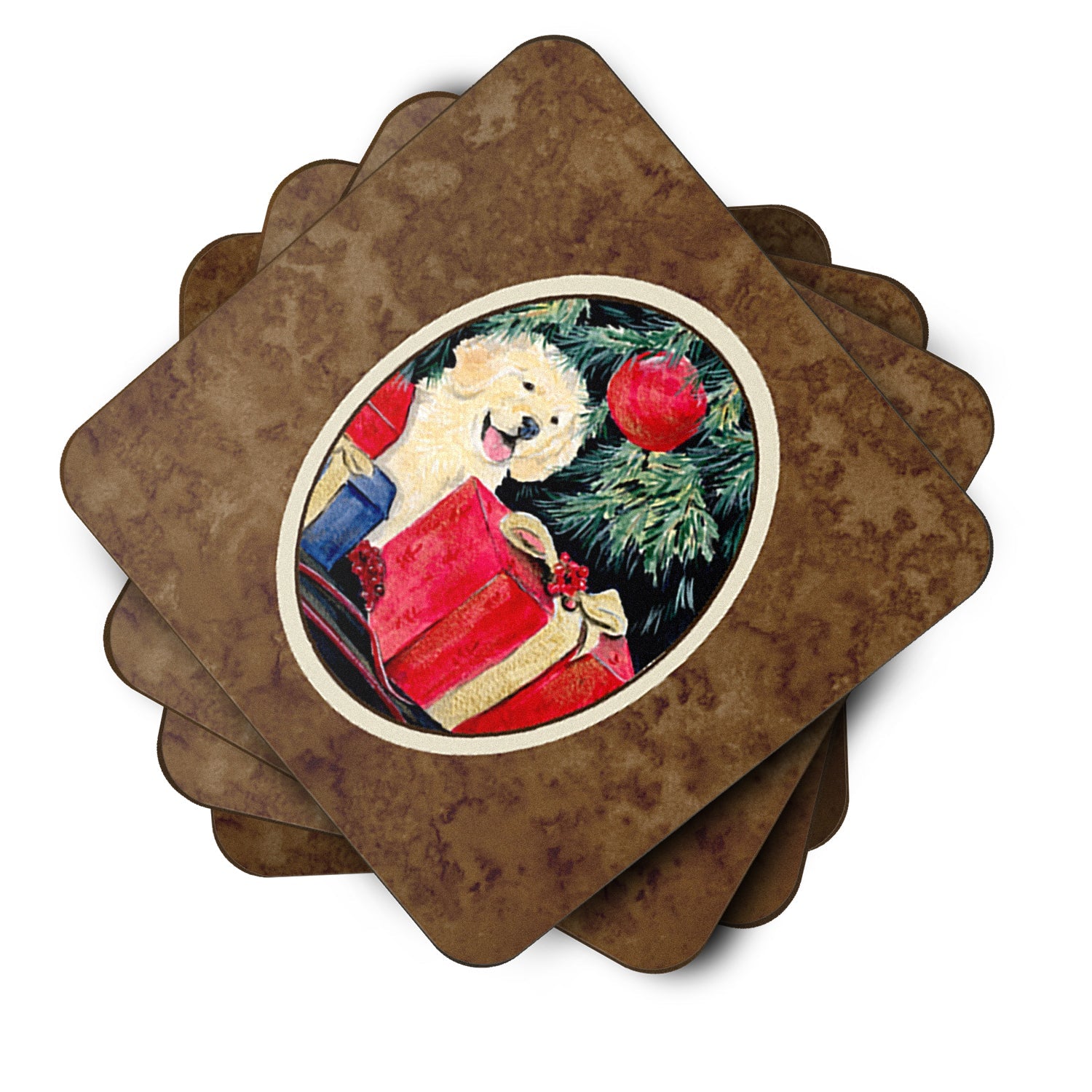 Golden Retriever Foam Coasters Set of 4 Cup Coasters for Indoor Outdoor, Tabletop Protection, Anti Slip, Mouse pad Material
