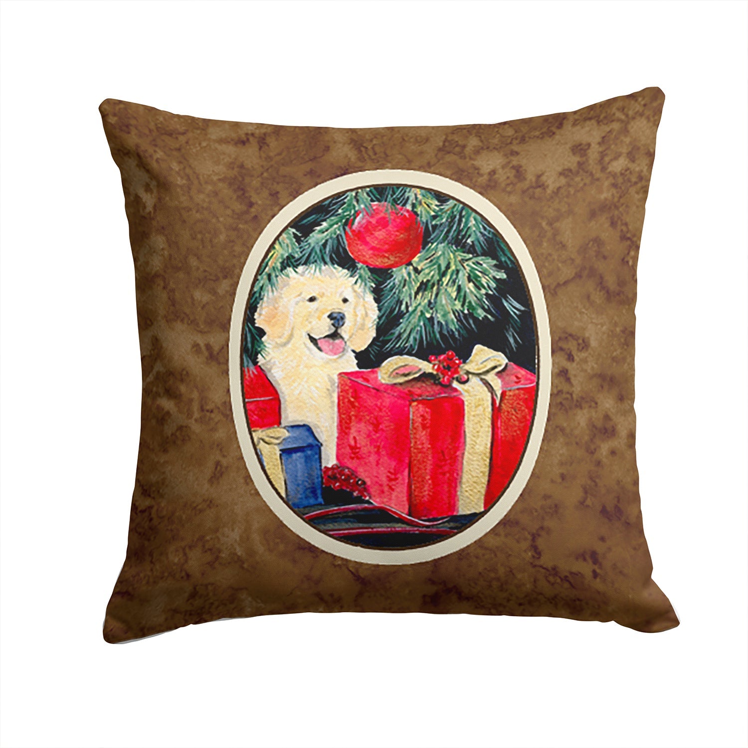 Golden Retriever Decorative Throw Pillow 14x14 Indoor Outdoor Accent Cushion, Fabric Cover with Insert for Sofa, Bed, Porch & Living Room