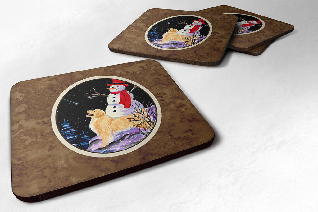 Golden Retriever Foam Coasters Set of 4 Cup Coasters for Indoor Outdoor, Tabletop Protection, Anti Slip, Mouse pad Material