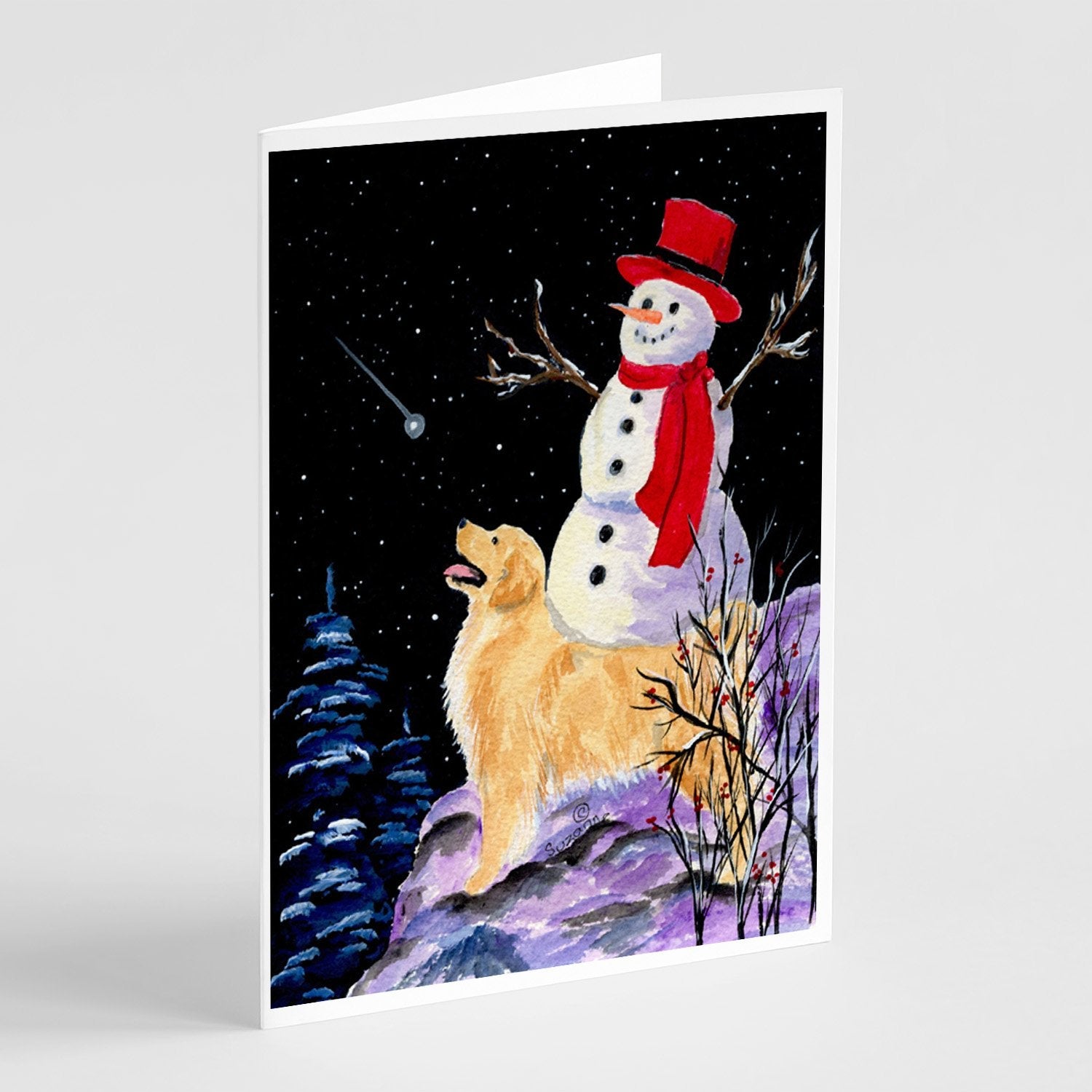Golden Retriever Greeting Cards Pack of 8 Blank Cards with Envelopes Whimsical A7 Size 5x7