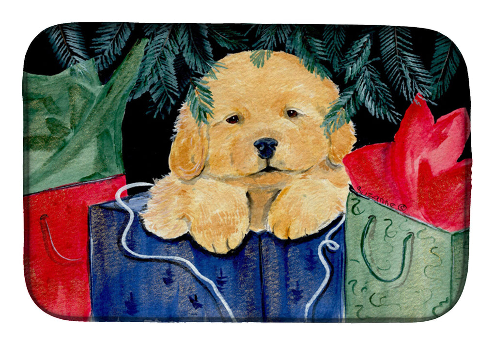 Golden Retriever Dish Drying Mat Absorbent Dish Drying Mat Pad for Kitchen Counter Dish Drainer Mat for Countertop, 14 x 21", Multicolor