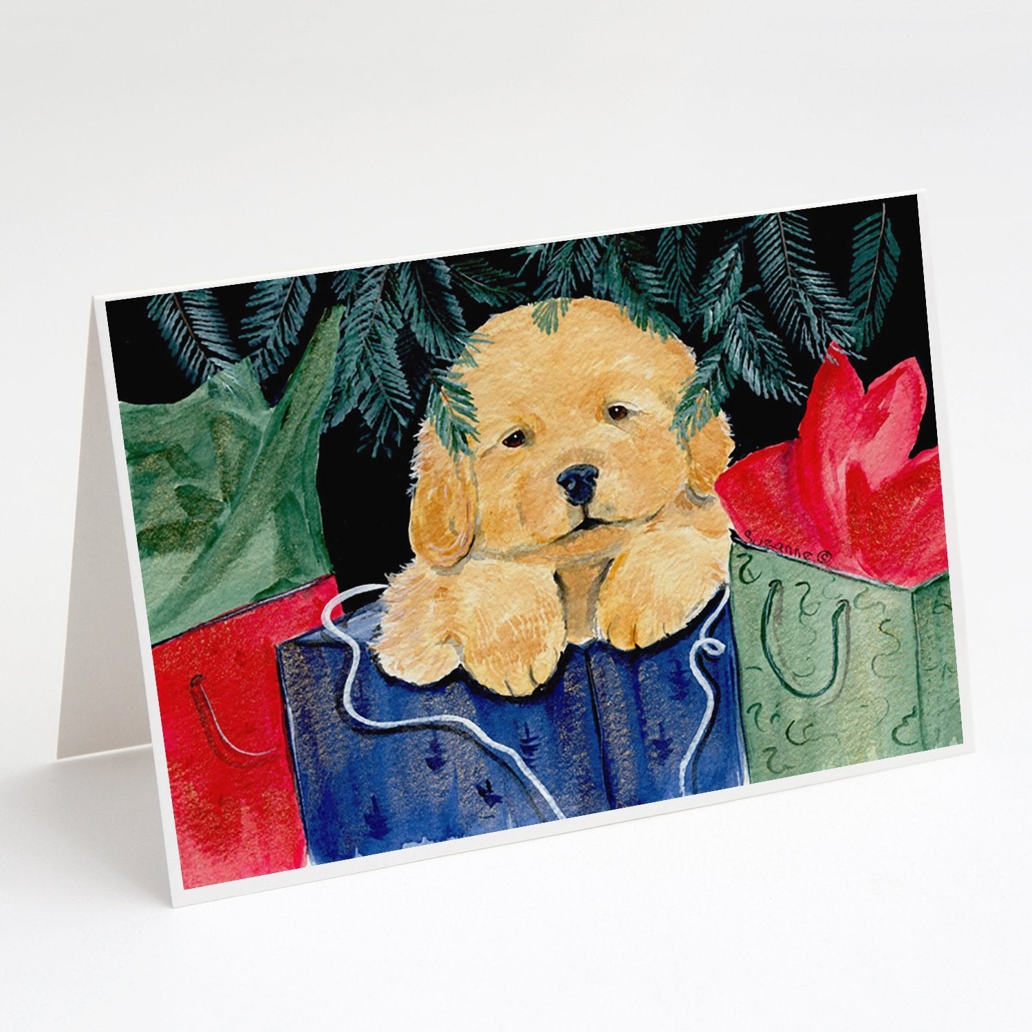 Golden Retriever Greeting Cards Pack of 8 Blank Cards with Envelopes Whimsical A7 Size 5x7