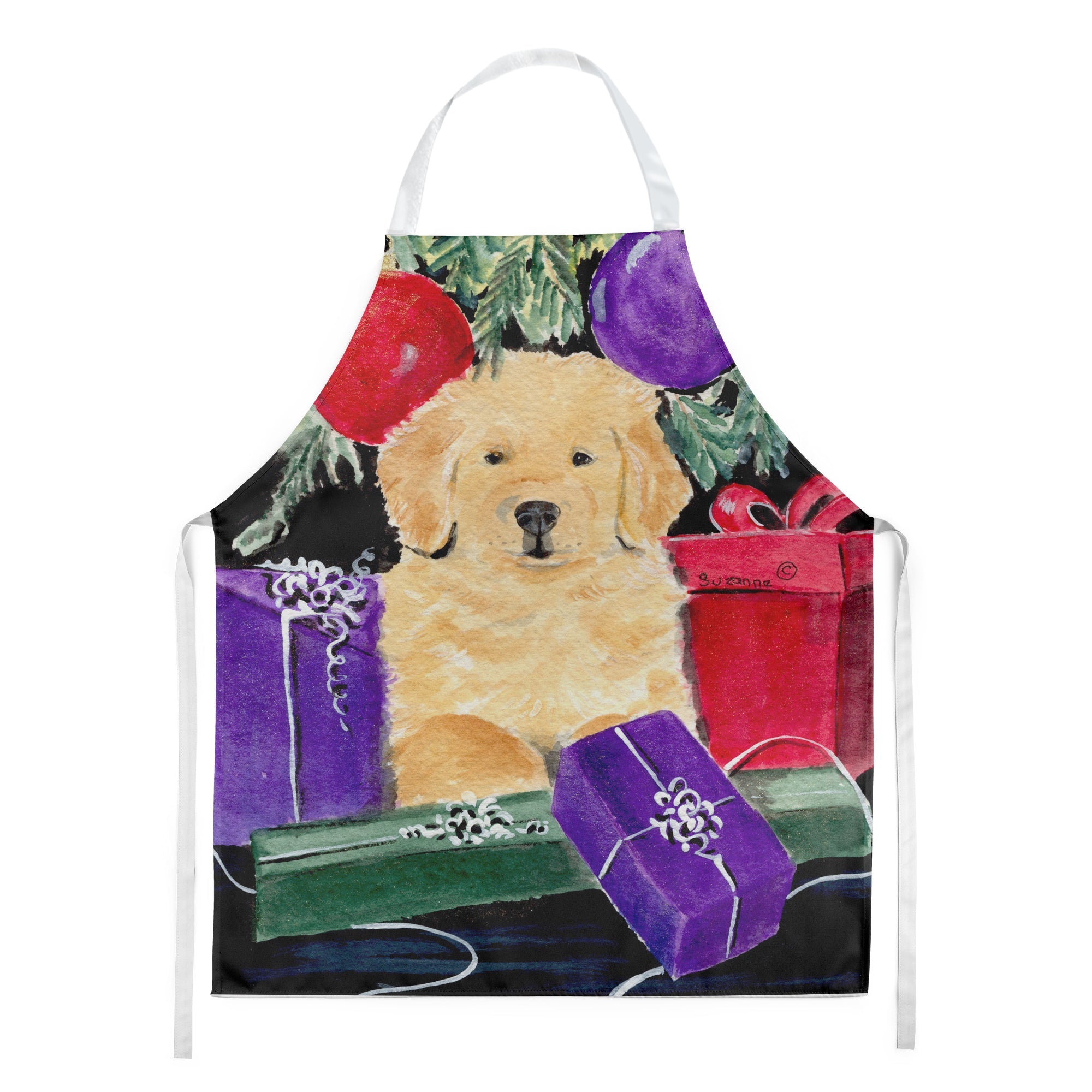 Golden Retriever Apron Cooking Kitchen Server Baking Crafts Gardening for Adult Women Men, Unisex, Large, Multicolor