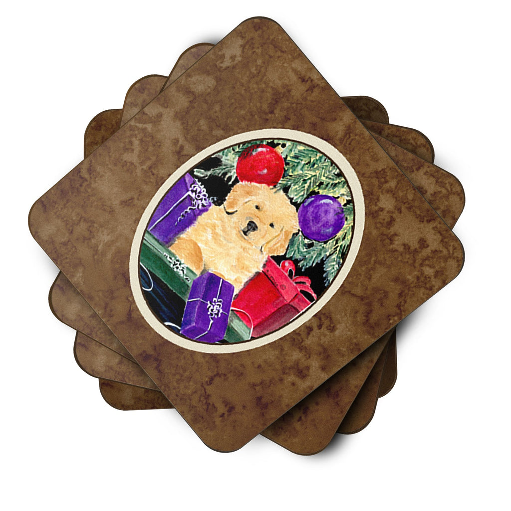 Golden Retriever Foam Coasters Set of 4 Cup Coasters for Indoor Outdoor, Tabletop Protection, Anti Slip, Mouse pad Material