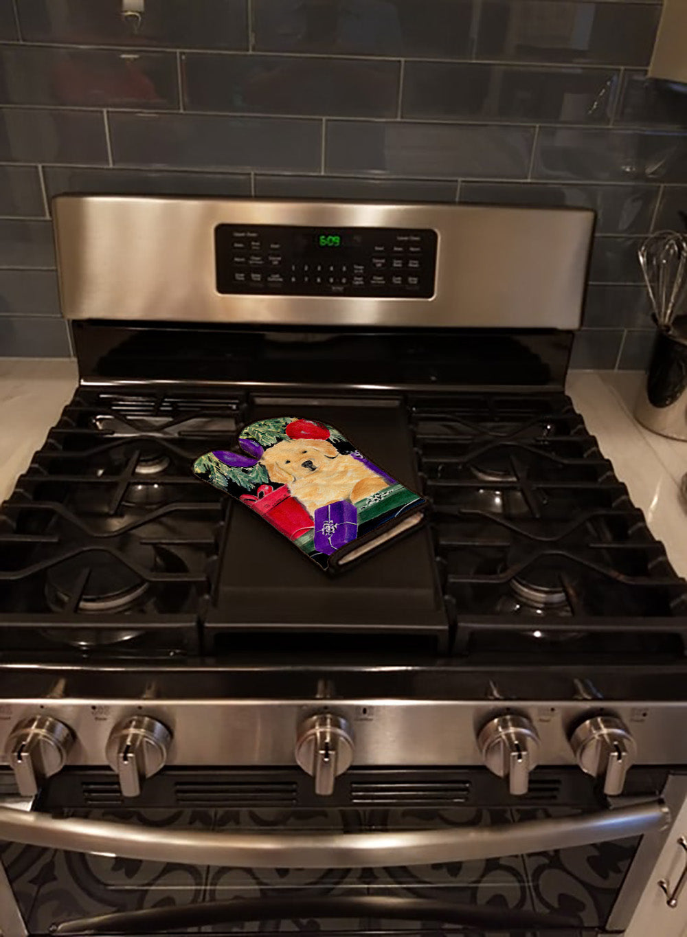 Golden Retriever Oven Mitt Heat Resistant Thick Oven Mitt for Hot Pans and Oven, Kitchen Mitt Protect Hands, Cooking Baking Glove