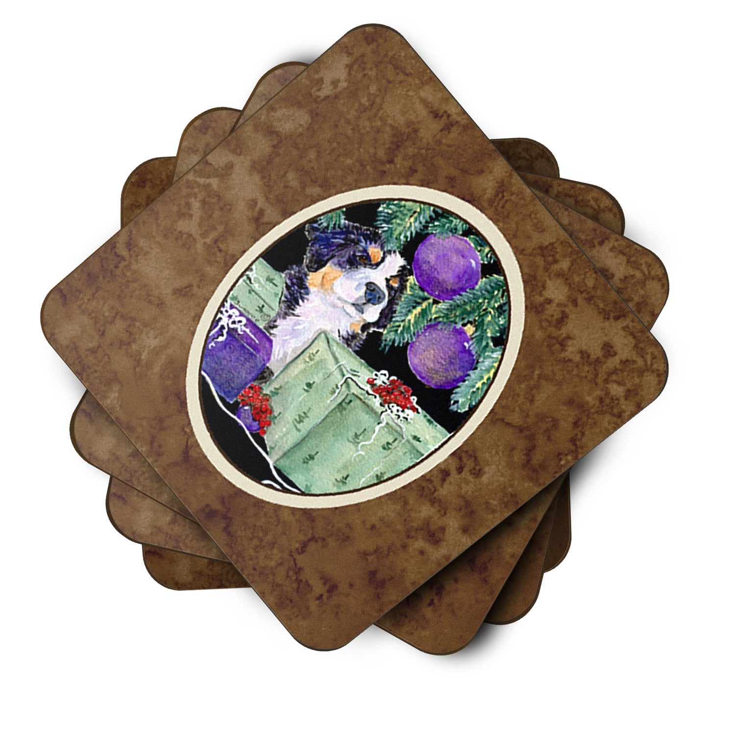 Bernese Mountain Dog Foam Coasters Set of 4 Cup Coasters for Indoor Outdoor, Tabletop Protection, Anti Slip, Mouse pad Material