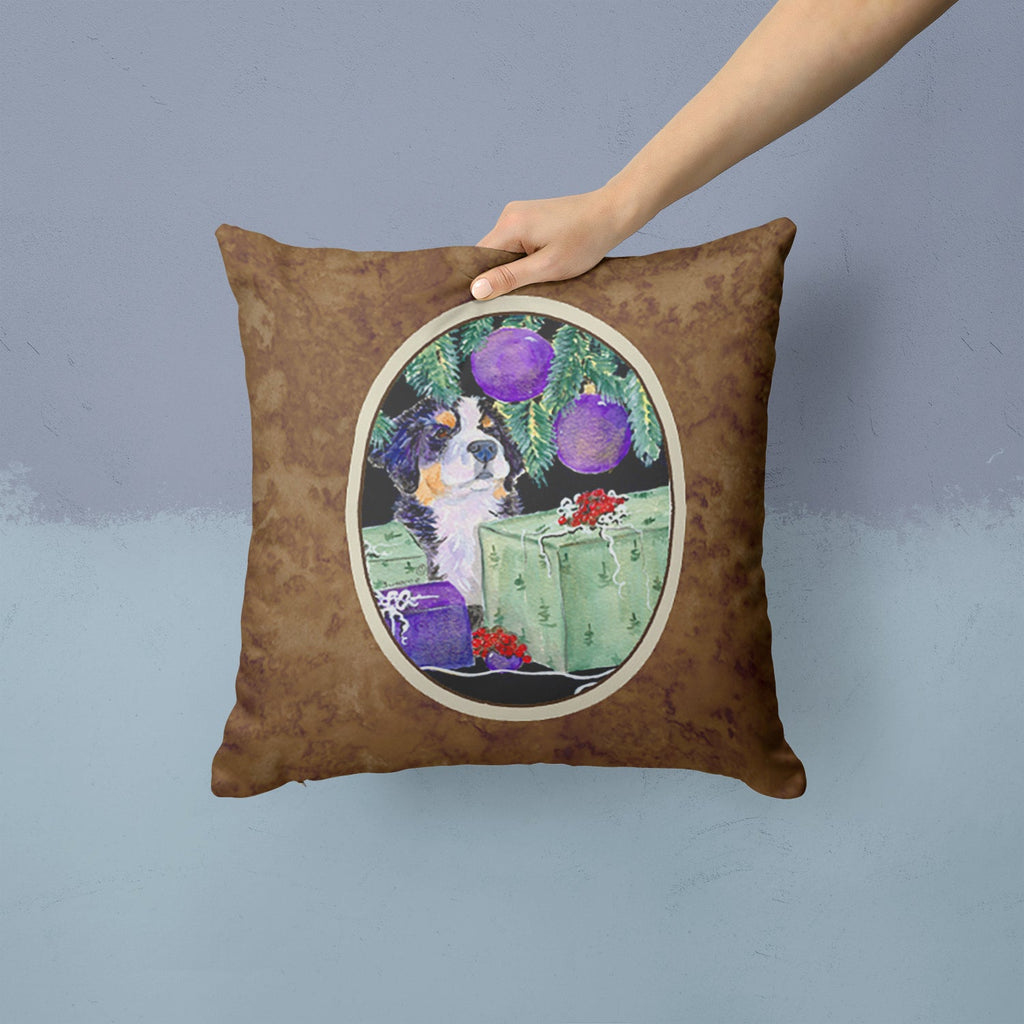 Bernese Mountain Dog Decorative Throw Pillow 14x14 Indoor Outdoor Accent Cushion, Fabric Cover with Insert for Sofa, Bed, Porch & Living Room