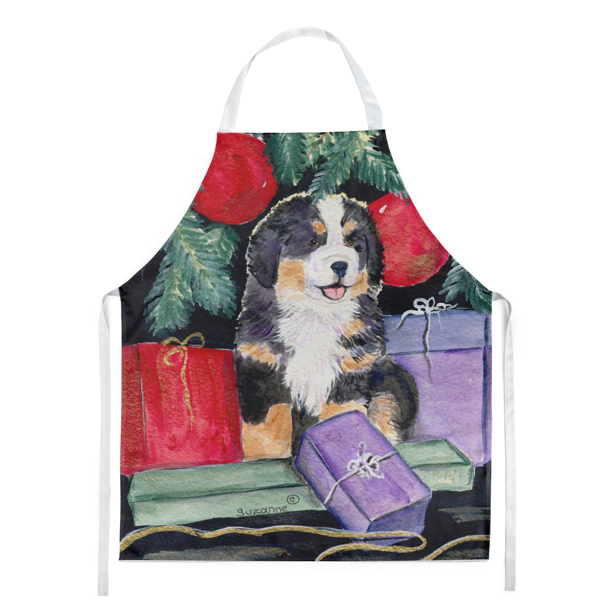 Bernese Mountain Dog Apron Cooking Kitchen Server Baking Crafts Gardening for Adult Women Men, Unisex, Large, Multicolor