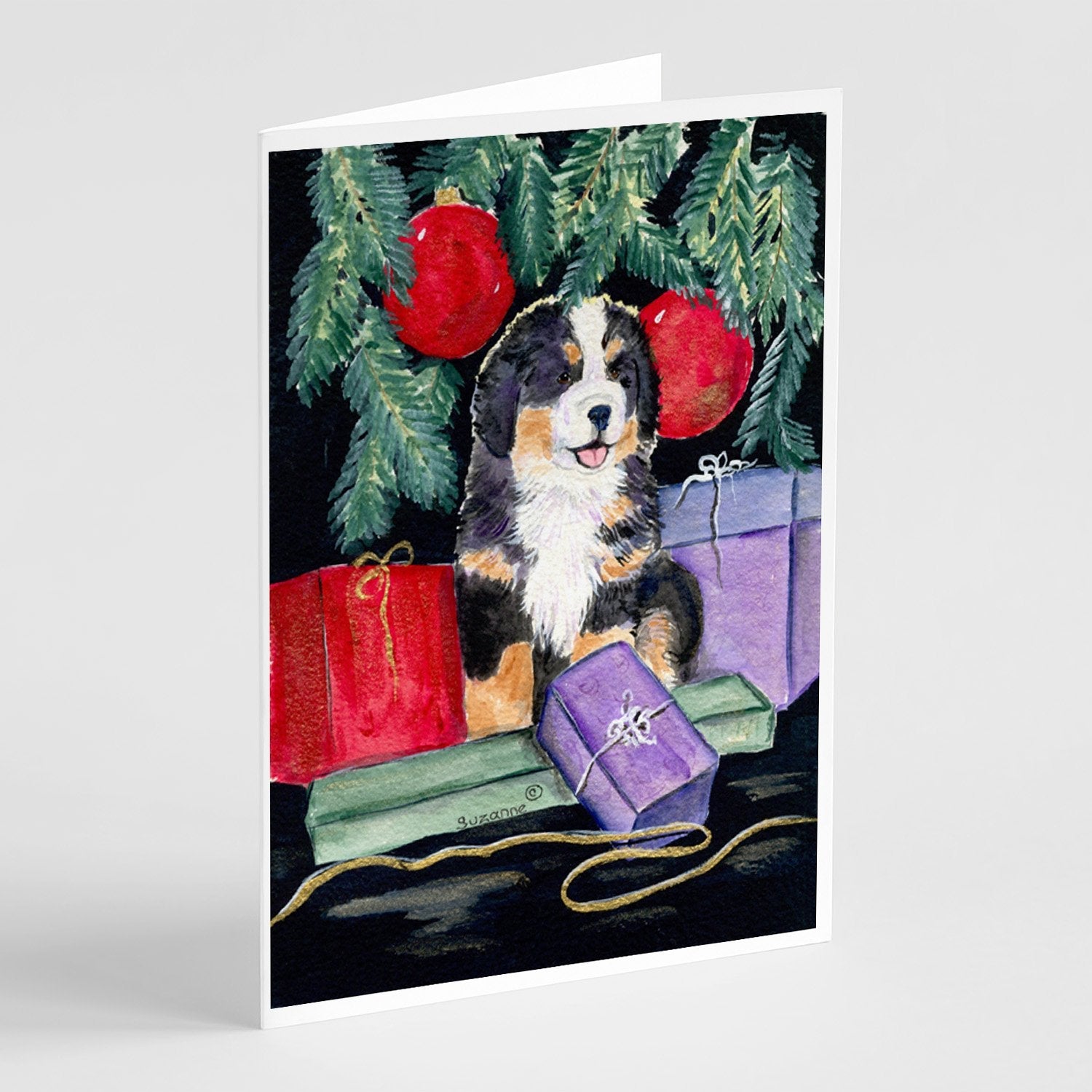Bernese Mountain Dog Greeting Cards Pack of 8 Blank Cards with Envelopes Whimsical A7 Size 5x7