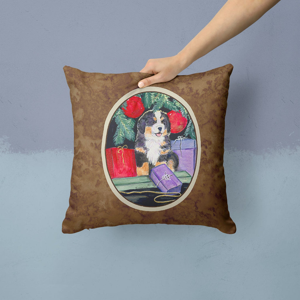 Bernese Mountain Dog Decorative Throw Pillow 14x14 Indoor Outdoor Accent Cushion, Fabric Cover with Insert for Sofa, Bed, Porch & Living Room