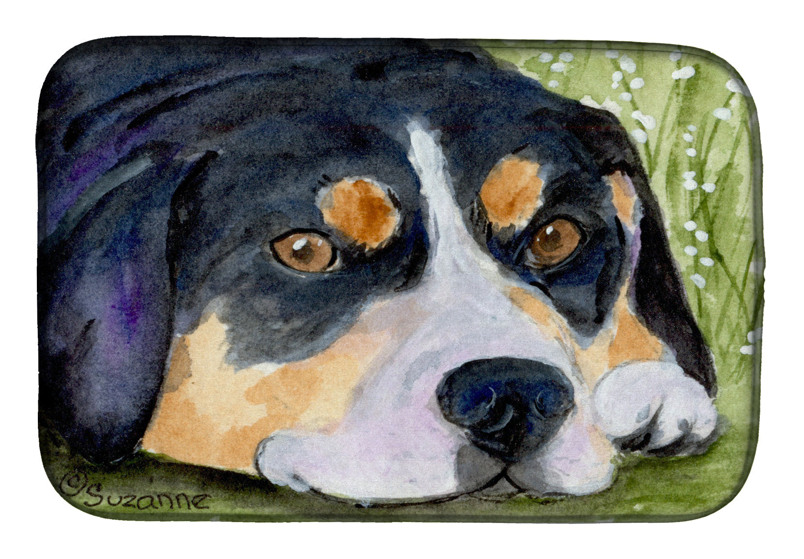 Entlebucher Mountain Dog Dish Drying Mat Absorbent Dish Drying Mat Pad for Kitchen Counter Dish Drainer Mat for Countertop, 14 x 21", Multicolor
