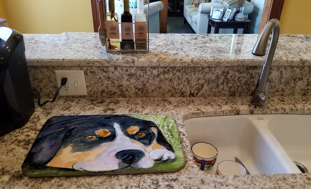 Entlebucher Mountain Dog Dish Drying Mat Absorbent Dish Drying Mat Pad for Kitchen Counter Dish Drainer Mat for Countertop, 14 x 21", Multicolor