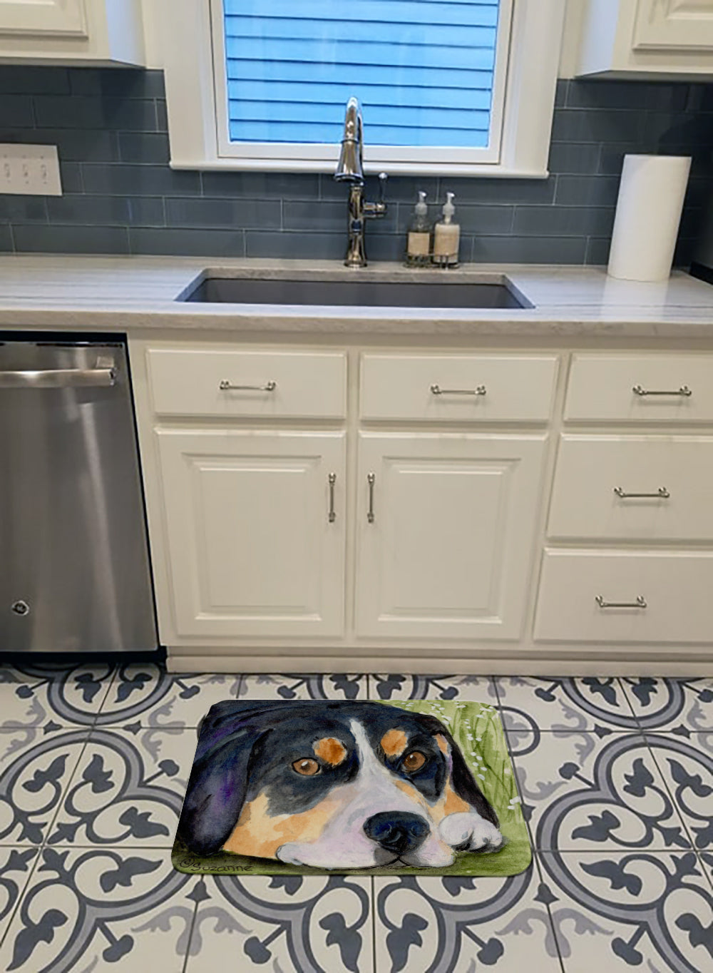 Entlebucher Mountain Dog Memory Foam Kitchen Mat Machine Washable Anti-Fatigue Cushion Comfort Bath or Kitchen Rug