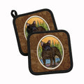 French Bulldog Pot Holder Set of 2 Heat Resistant Quilted Hot Pads 7.5 x 7.5 Inch, Insulated Kitchen Trivets for Cooking & Baking