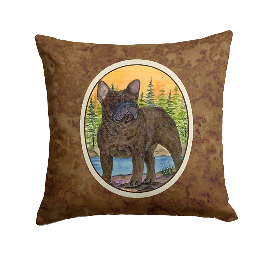 French Bulldog Decorative Throw Pillow 14x14 Indoor Outdoor Accent Cushion, Fabric Cover with Insert for Sofa, Bed, Porch & Living Room