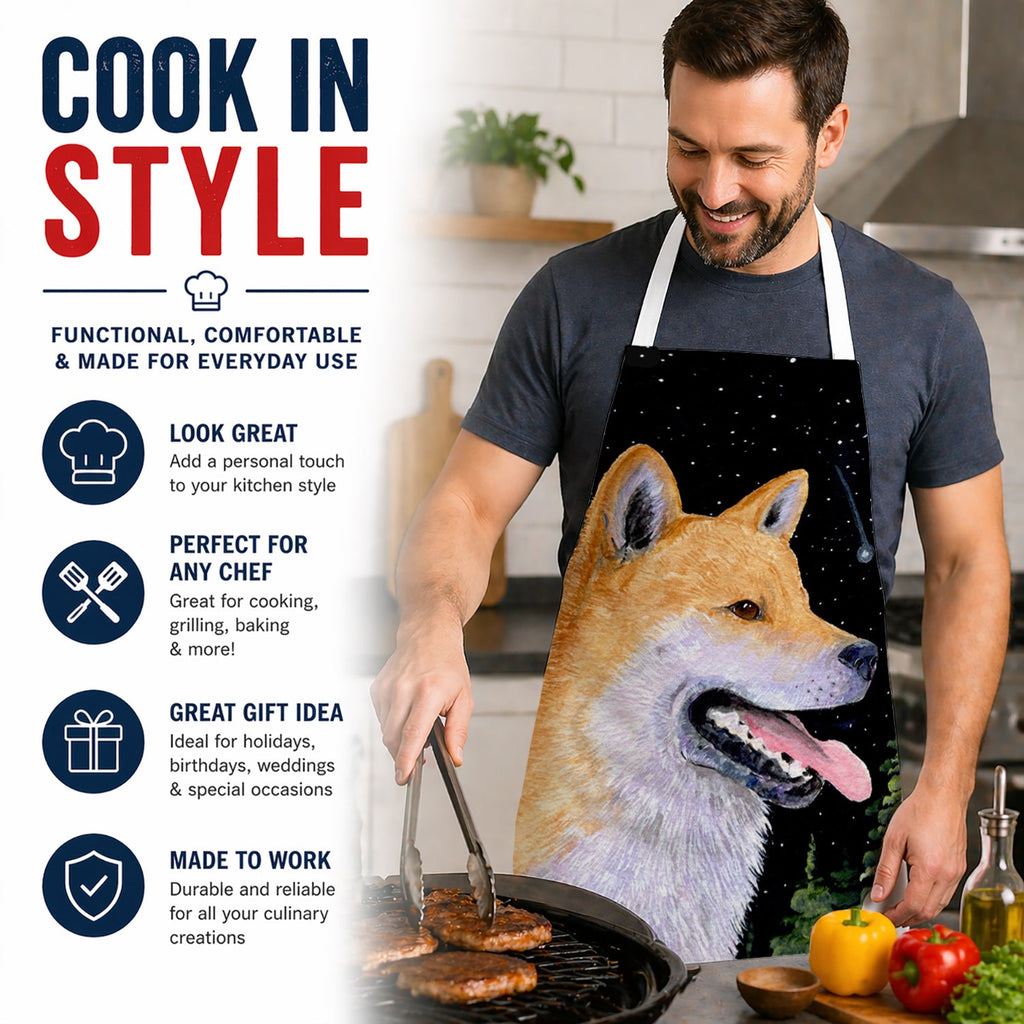 Shiba Inu Apron Cooking Kitchen Server Baking Crafts Gardening for Adult Women Men, Unisex, Large, Multicolor