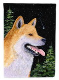 Shiba Inu House Flag 28x40 Porch Sleeve Pole Decorative Outside Yard Banner Artwork Wall Hanging, Polyester