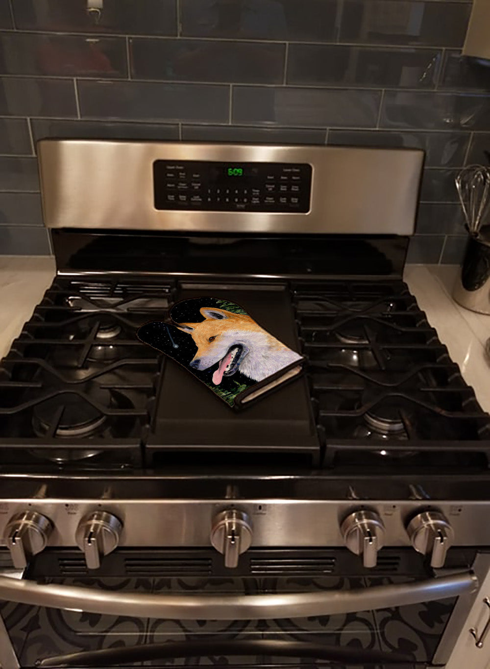 Shiba Inu Oven Mitt Heat Resistant Thick Oven Mitt for Hot Pans and Oven, Kitchen Mitt Protect Hands, Cooking Baking Glove