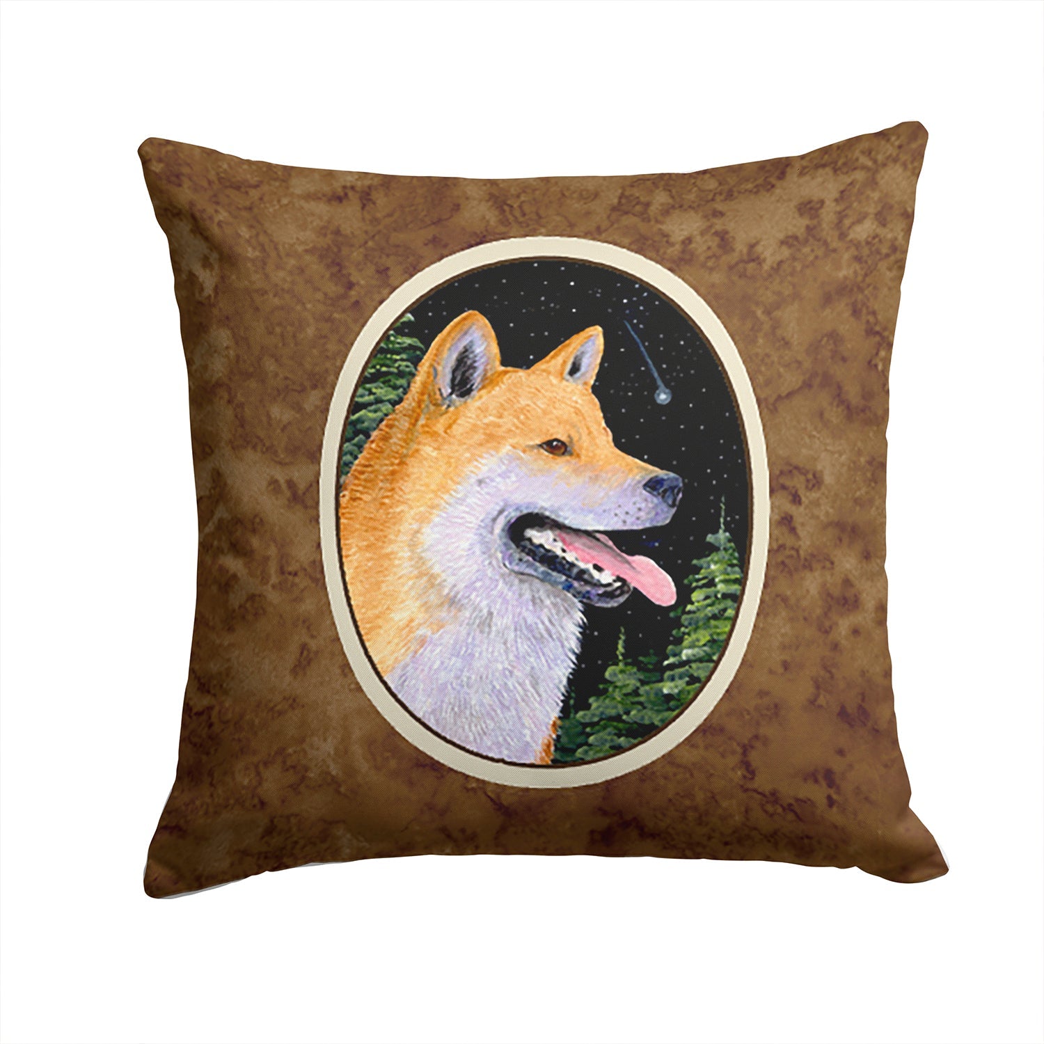 Shiba Inu Decorative Throw Pillow 14x14 Indoor Outdoor Accent Cushion, Fabric Cover with Insert for Sofa, Bed, Porch & Living Room