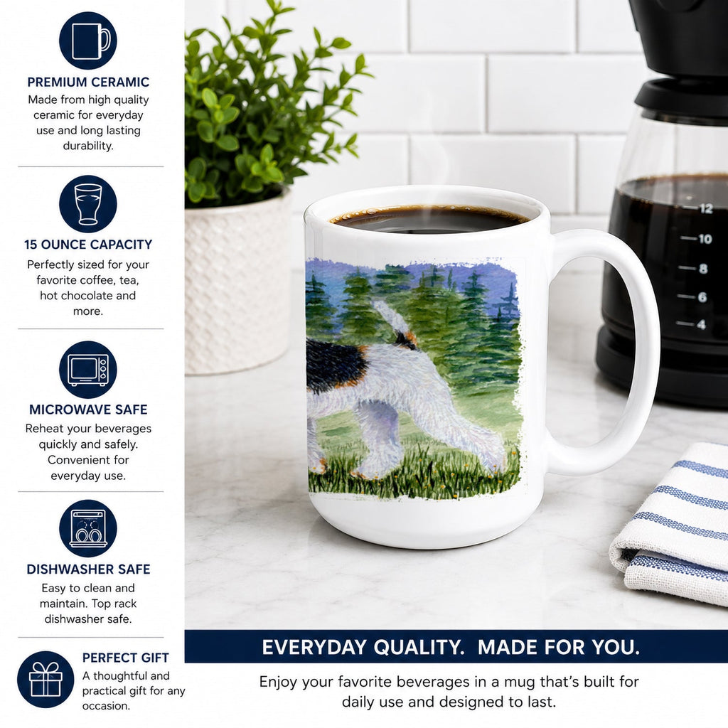 Fox Terrier Ceramic Coffee Mug 15 oz Decorative Large C Handle Mug Cup for Tea, Cocoa Hot Chocolate