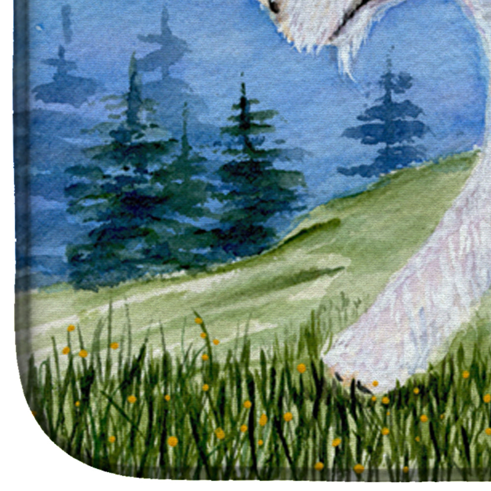 Fox Terrier Dish Drying Mat Absorbent Dish Drying Mat Pad for Kitchen Counter Dish Drainer Mat for Countertop, 14 x 21", Multicolor