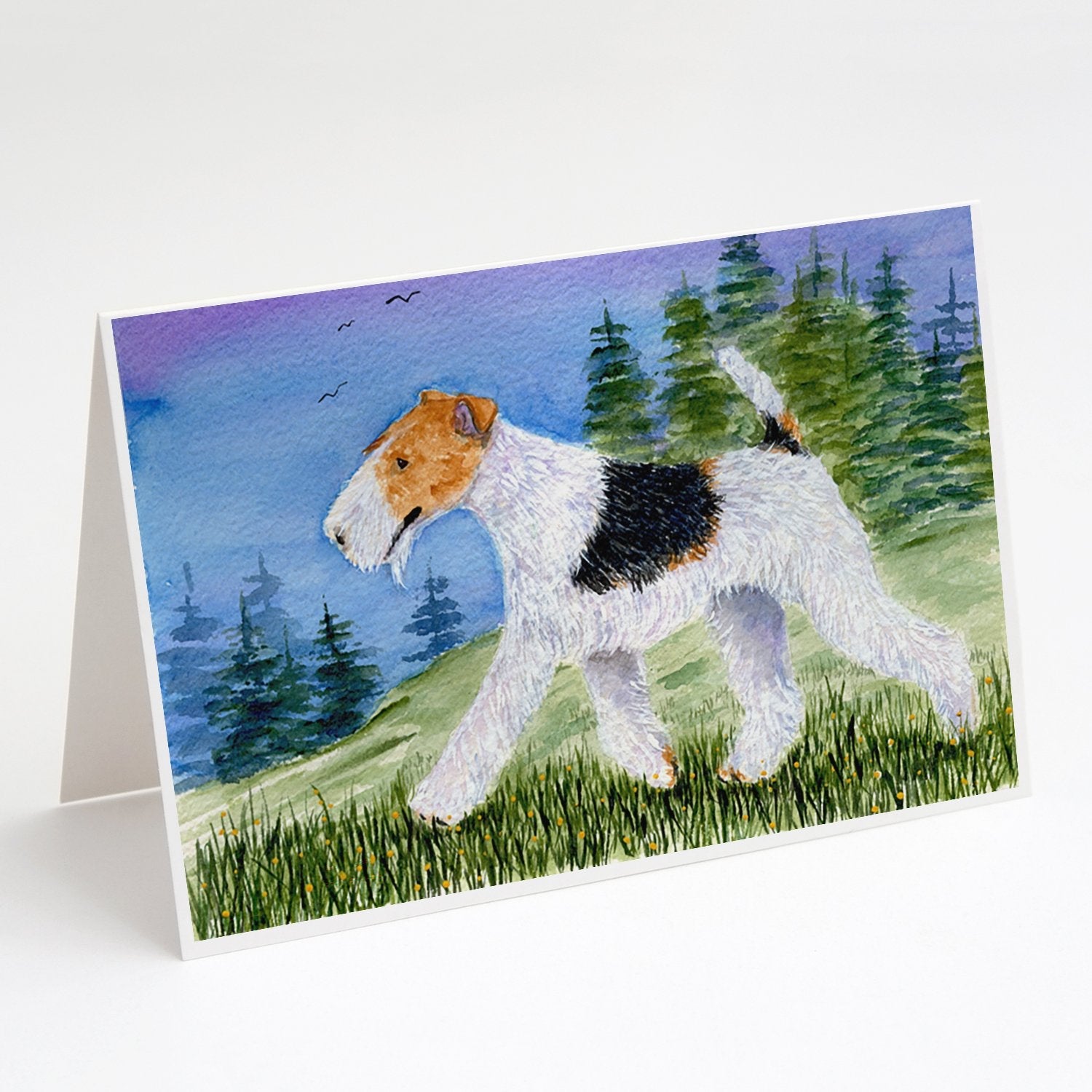 Fox Terrier Greeting Cards Pack of 8 Blank Cards with Envelopes Whimsical A7 Size 5x7