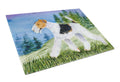 Fox Terrier Cutting Board Tempered Glass Kitchen Cutting Surface, Heat Resistant Chopping, Non-Slip Feet, Food Prep & Serving