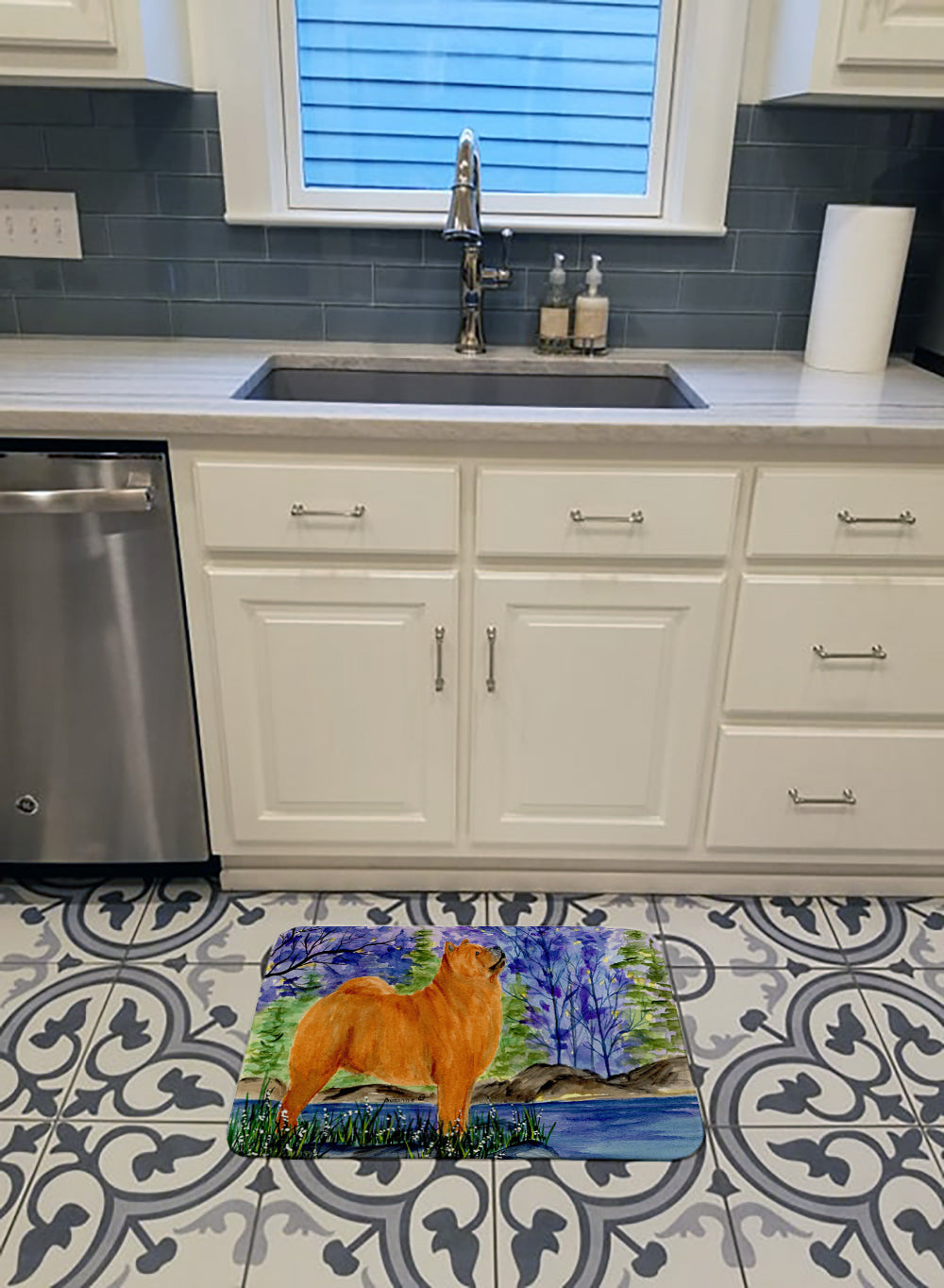 Chow Chow Memory Foam Kitchen Mat Machine Washable Anti-Fatigue Cushion Comfort Bath or Kitchen Rug
