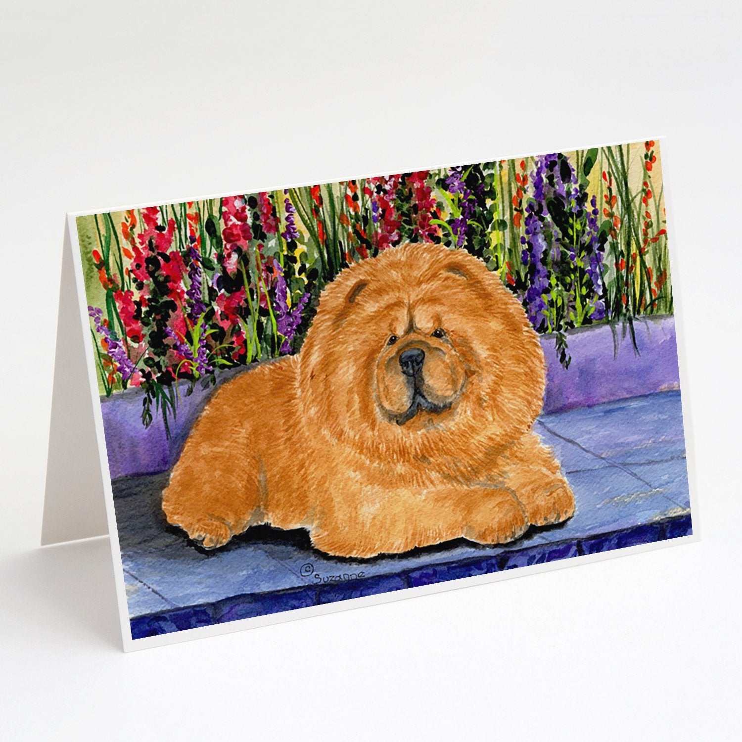 Chow Chow Greeting Cards Pack of 8 Blank Cards with Envelopes Whimsical A7 Size 5x7