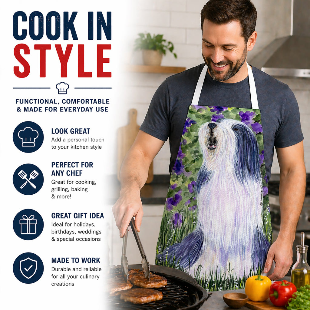 Bearded Collie Apron Cooking Kitchen Server Baking Crafts Gardening for Adult Women Men, Unisex, Large, Multicolor