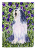 Bearded Collie House Flag 28x40 Porch Sleeve Pole Decorative Outside Yard Banner Artwork Wall Hanging, Polyester
