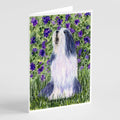 Bearded Collie Greeting Cards Pack of 8 Blank Cards with Envelopes Whimsical A7 Size 5x7