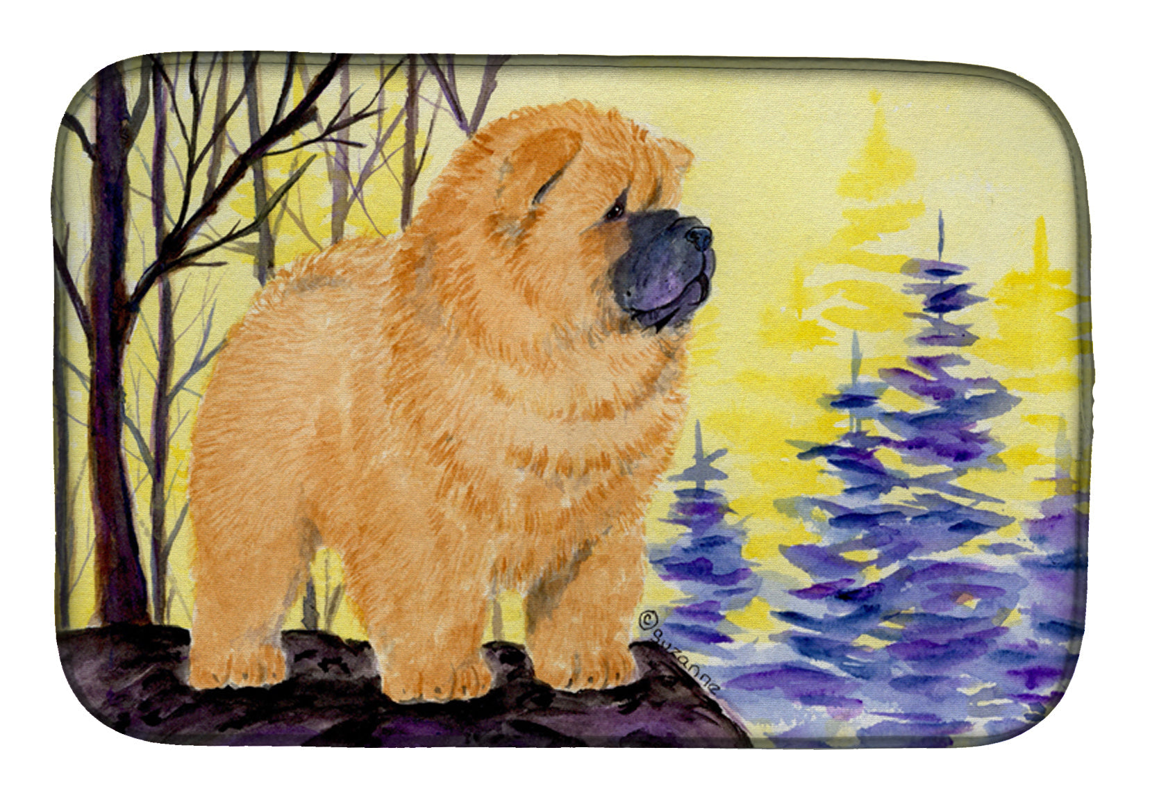 Chow Chow Dish Drying Mat Absorbent Dish Drying Mat Pad for Kitchen Counter Dish Drainer Mat for Countertop, 14 x 21", Multicolor