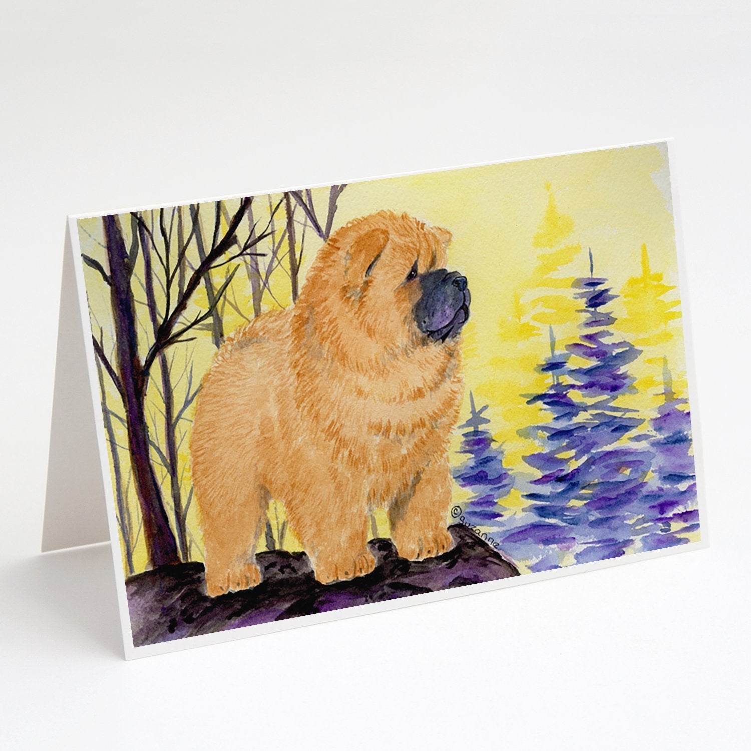 Chow Chow Greeting Cards Pack of 8 Blank Cards with Envelopes Whimsical A7 Size 5x7