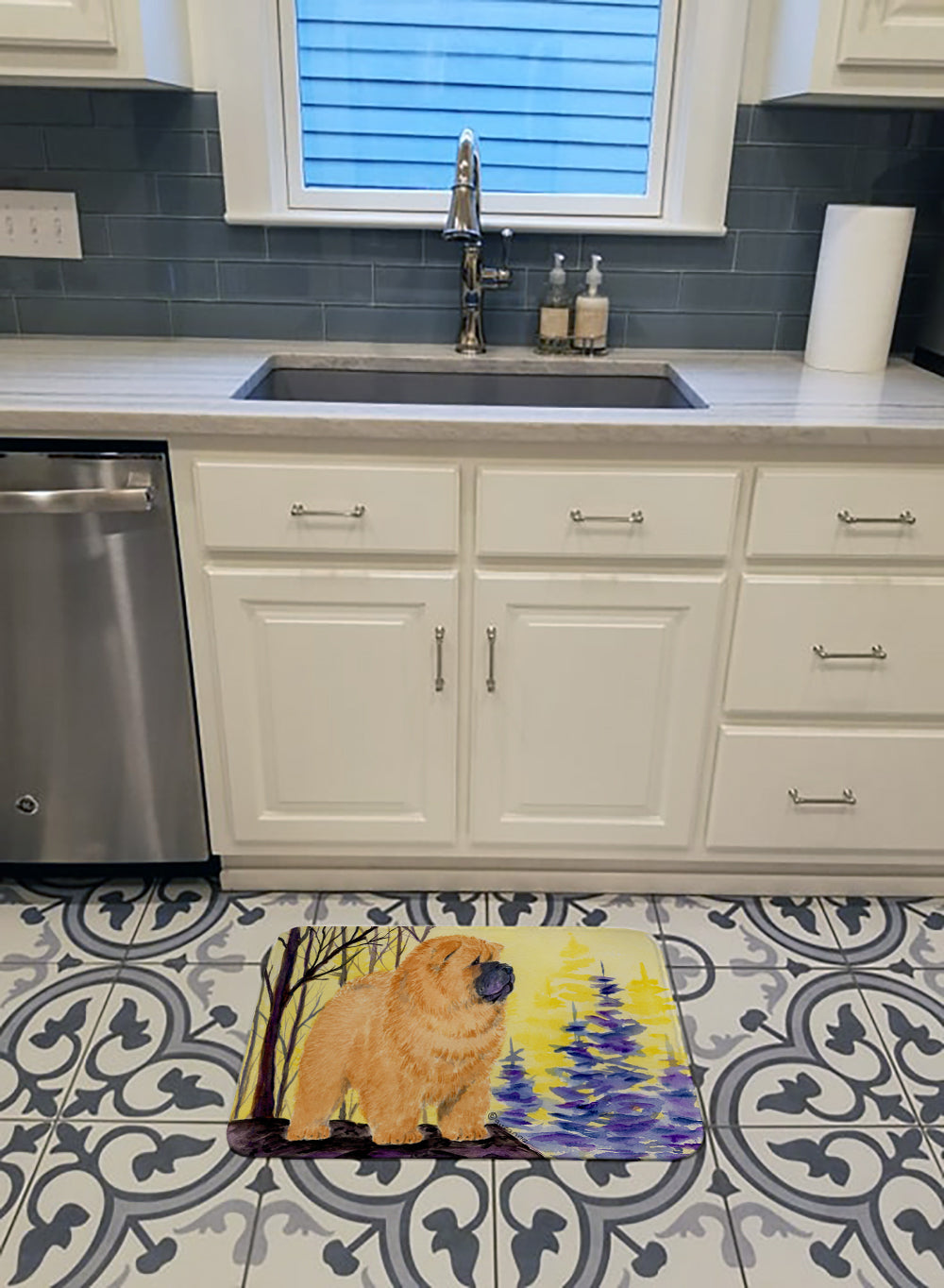 Chow Chow Memory Foam Kitchen Mat Machine Washable Anti-Fatigue Cushion Comfort Bath or Kitchen Rug