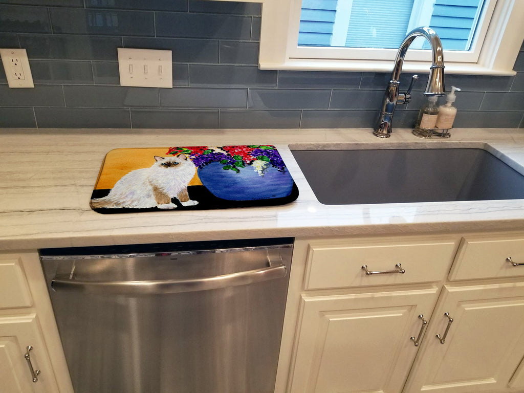 Cat - Ragdoll Dish Drying Mat Absorbent Dish Drying Mat Pad for Kitchen Counter Dish Drainer Mat for Countertop, 14 x 21", Multicolor