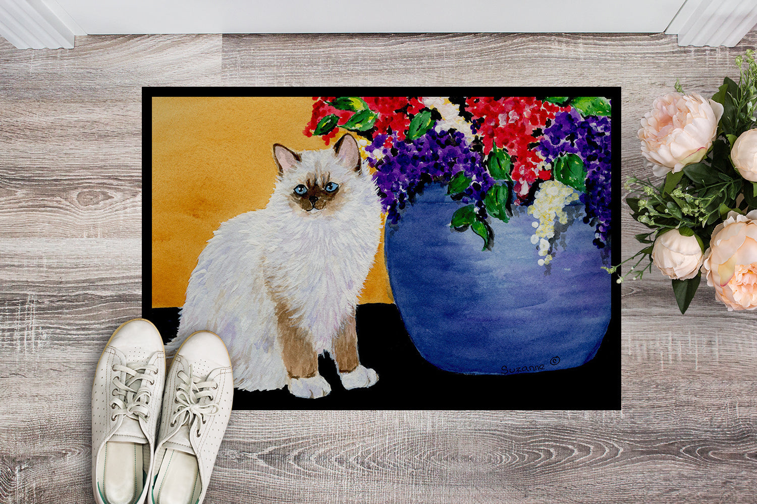 Cat - Ragdoll Doormat Indoor Outdoor 24H X 36W Front Door Mat Rugs for Entryway, Non Slip Washable Low Pile,