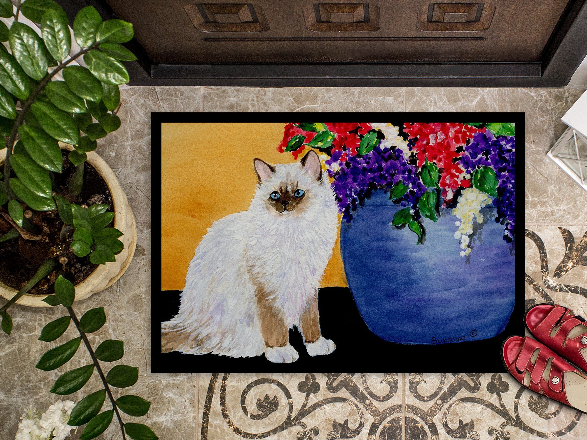 Cat - Ragdoll Doormat Indoor Outdoor 24H X 36W Front Door Mat Rugs for Entryway, Non Slip Washable Low Pile,