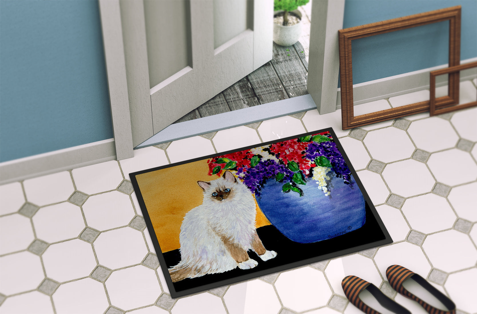 Cat - Ragdoll Doormat Indoor Outdoor 24H X 36W Front Door Mat Rugs for Entryway, Non Slip Washable Low Pile,