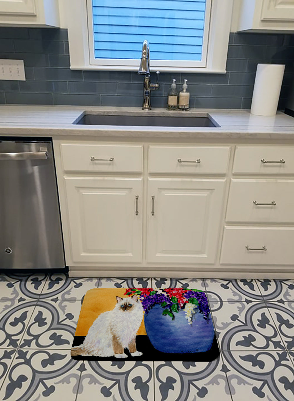 Cat - Ragdoll Memory Foam Kitchen Mat Machine Washable Anti-Fatigue Cushion Comfort Bath or Kitchen Rug