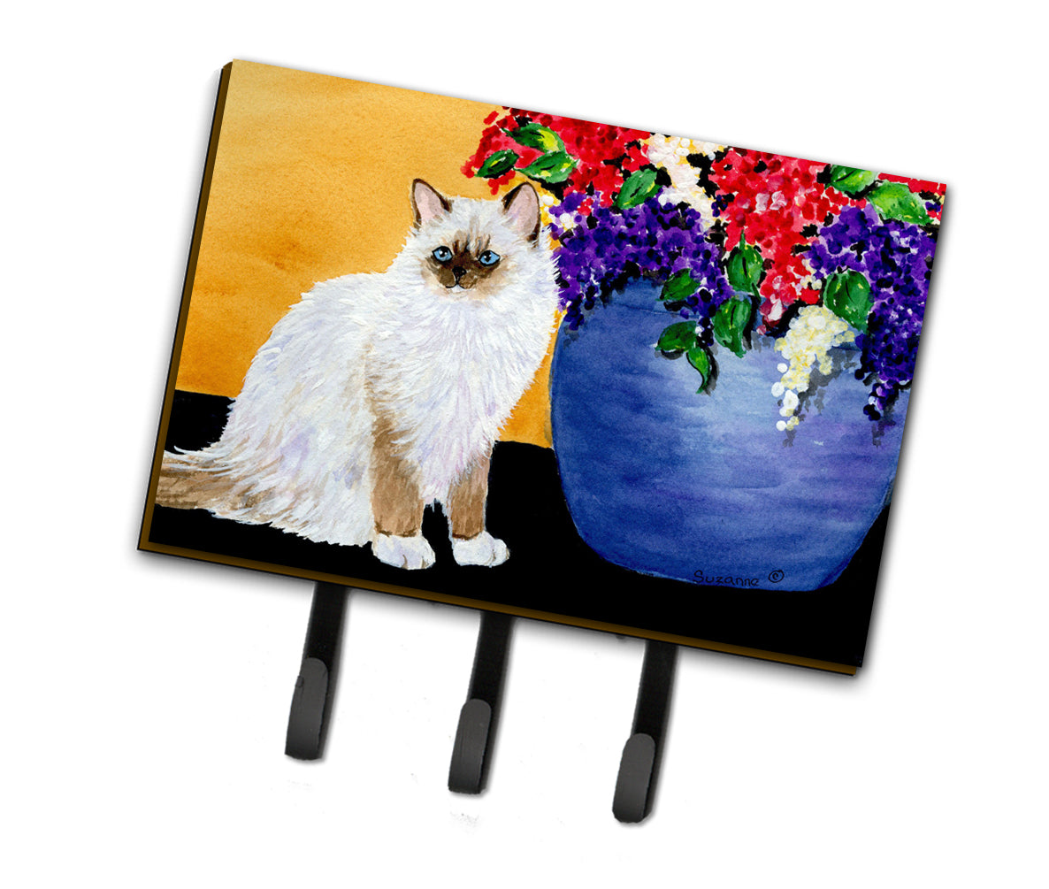Cat - Ragdoll Leash or Key Holder Wall Hooks, Coat Rack Wall Mount, for Hanging Keys, Towels, Aprons, Leashes