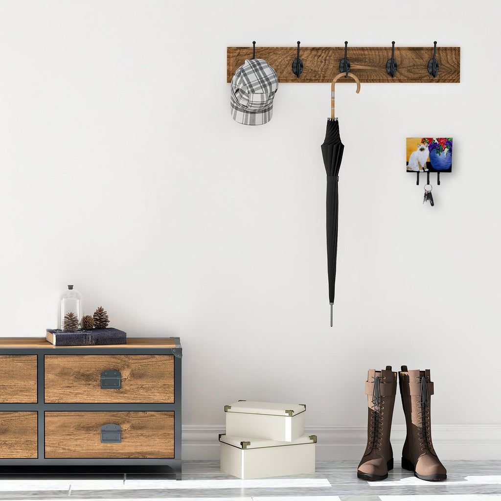 Cat - Ragdoll Leash or Key Holder Wall Hooks, Coat Rack Wall Mount, for Hanging Keys, Towels, Aprons, Leashes